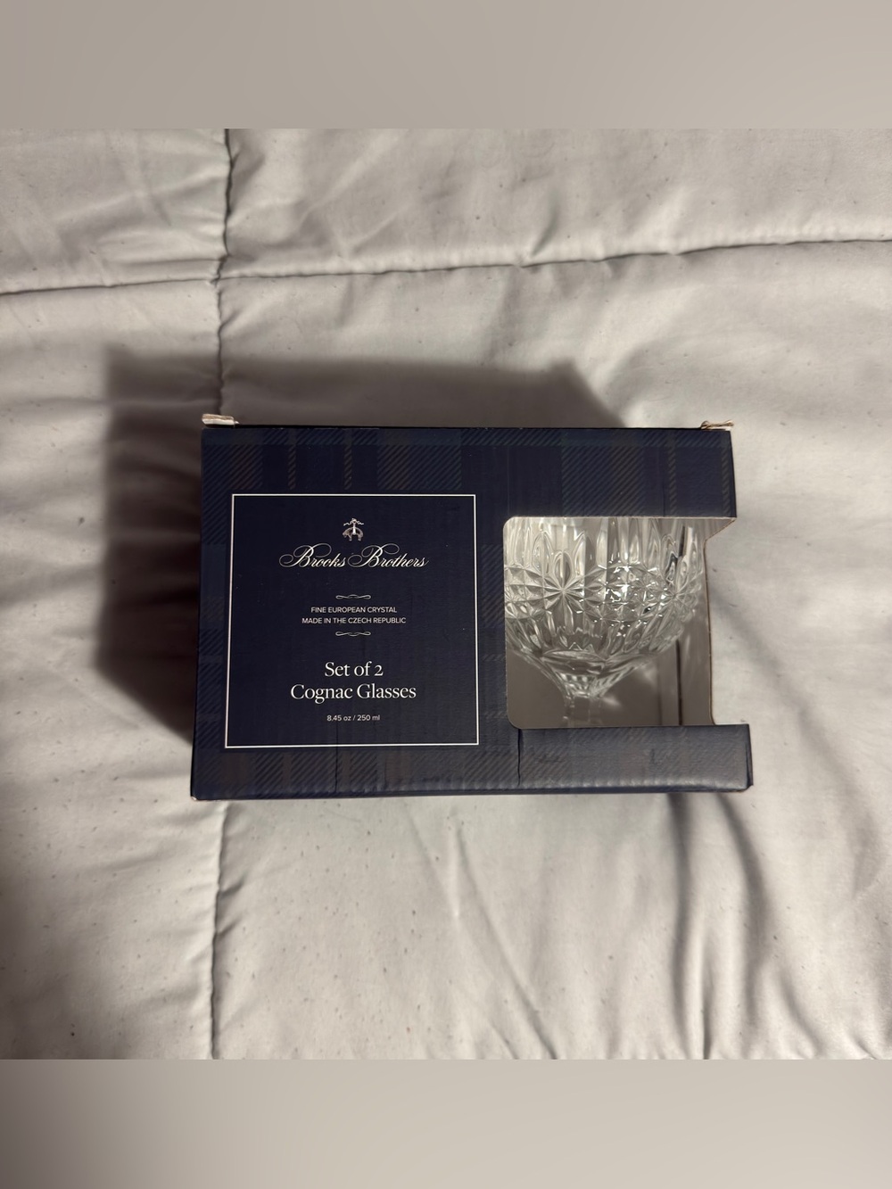 Brooks Brothers Set of 2 Cognac, Brandy Snifter Glasses, 24% Lead Crystal - New!